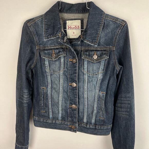 VTG MUDD | Blue Dark Wash Denim Y2K Jean Jacket | Junior's - Picture 2 of 10